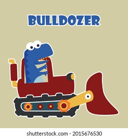 Vector illustration of heavy tool with cute dinosaurs, Can be used for t-shirt print, kids wear fashion design, fabric textile, nursery wallpaper and other decoration.