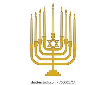Vector illustration of Hebrew Menorah