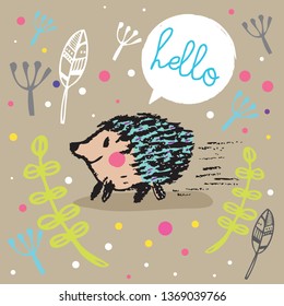 Vector illustration of a hedgehog