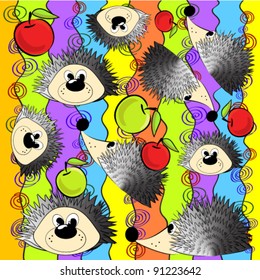 vector illustration of  hedgehog