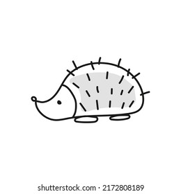 vector illustration hedgehog in doodle style