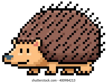 Vector illustration of Hedgehog - Pixel design