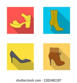 Vector illustration of heel and high icon. Collection of heel and stiletto stock vector illustration.
