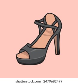 Vector illustration Heels. Vector design High Heels. High Heels Shoe Fashion Vector Cartoon design illustration and icon for website, digital and print