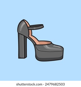 Vektorillustration Heels. Vektorgrafik Design High Heels. High Heels Shoe Fashion Vektorgrafik Cartoon Design Illustration und Ikone für Website, Digital und Print