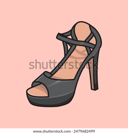 Vector illustration Heels. Vector design High Heels. High Heels Shoe Fashion Vector Cartoon design illustration and icon for website, digital and print