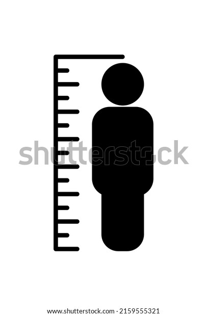 vector illustration of height measurement icon\
on white background