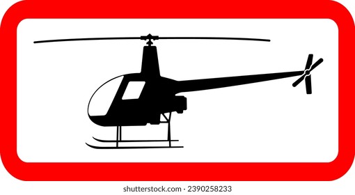 vector illustration of a helicopter ban on a transparent background