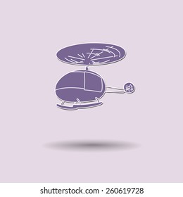 Vector illustration of  Helicopter color background.