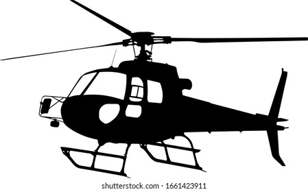 Vector illustration of helicopter isolated on white background