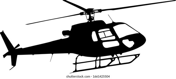 Vector illustration of helicopter isolated on white background.