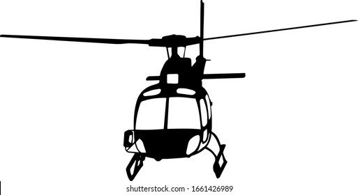 Vector illustration of helicopter isolated on white background