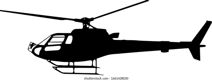 Vector illustration of helicopter isolated on white background