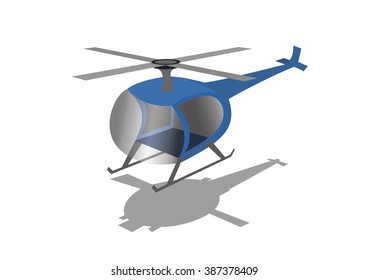 vector illustration of  helicopter on white background