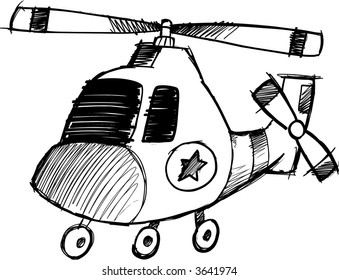Vector Illustration of Helicopter sketch