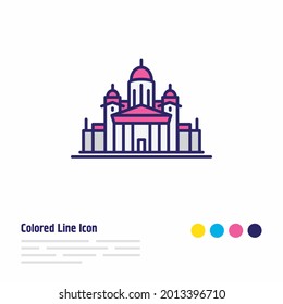 Vector illustration of helinski cathedral icon colored line. Beautiful tourism element also can be used as catholicism icon element.