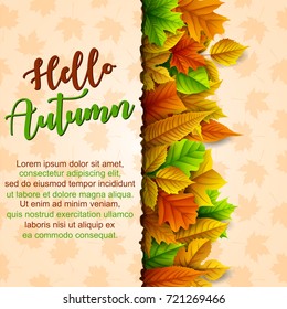 Vector illustration of Hello autumn banner template
