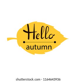 Vector illustration. "Hello, autumn" sticker.