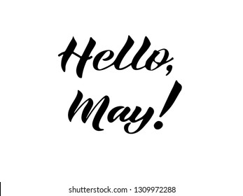 Vector illustration. Hello May lettering.