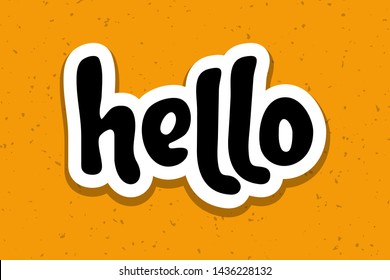 Vector illustration for Hello sign, quote phrase. Hello typography quotes for poster, card, banner, template, social media sticker, t-shirt. Vector EPS 10.