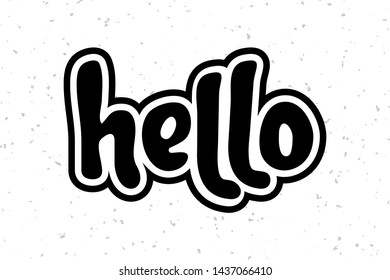 Vector illustration for Hello sign, quote phrase. Hello typography quotes for poster, card, banner, template, social media sticker, t-shirt. Vector EPS 10.