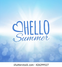 Vector illustration hello summer. Sea and the sun. EPS 10