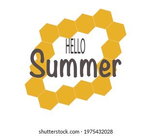 Vector illustration. Hello summer.Hand drawn design for holiday.