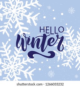 Vector illustration of Hello Winter with the inscription for packing product