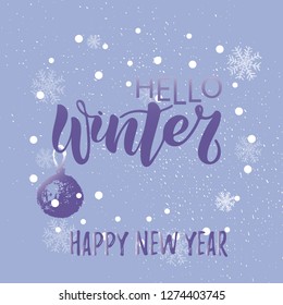 Vector illustration of Hello Winter with the inscription for packing product