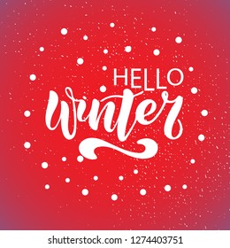 Vector illustration of Hello Winter with the inscription for packing product