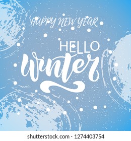 Vector illustration of Hello Winter with the inscription for packing product