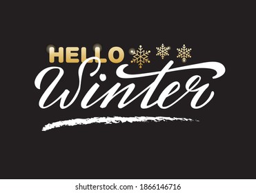 Ilustración vectorial de saludo con letras de invierno para banner, afiche, tarjeta de saludo, anuncio de tienda, recuerdos, diseño de ropa. Texto de color escrito a mano para web o impresión