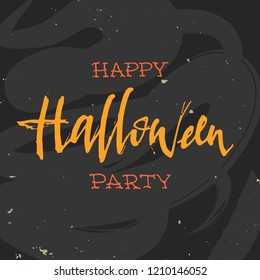 Vector illustration of helloween calligraphy text for cards, posters, banners. Halloween sketches icons. Halloween typography poster. Halloween card / template /banner.