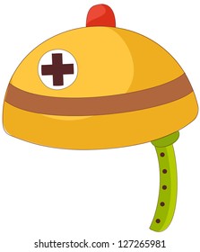 A vector illustration of a helmet