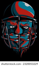 vector illustration of helmet football team head on black background