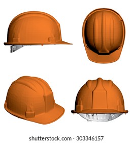 Ilustración vectorial de un casco para proteger al jefe del trabajo. 3D. EPS 8.