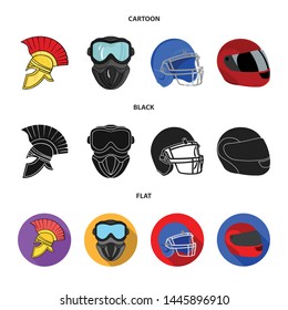 Vector illustration of helmet and sport sign. Collection of helmet and moto stock vector illustration.