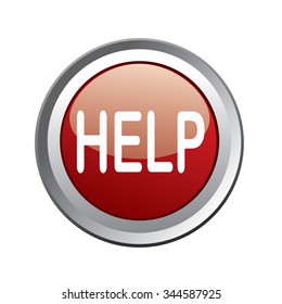 Vector illustration of Help button isolated on white