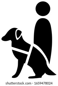 Vector illustration of helper dog and man
