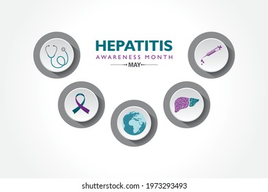 Vector Illustration of Hepatitis Awareness Month observed in May. The liver is a vital organ that processes nutrients, filters the blood, and fights infections.