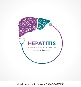 Vector Illustration of Hepatitis Awareness Month observed in May. The liver is a vital organ that processes nutrients, filters the blood, and fights infections.