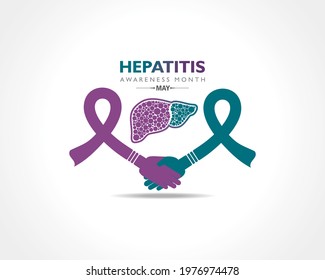 Vector Illustration of Hepatitis Awareness Month observed in May. The liver is a vital organ that processes nutrients, filters the blood, and fights infections.