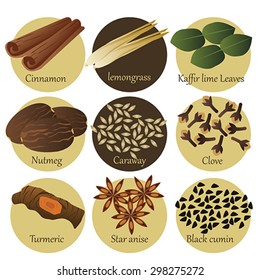 A vector illustration of herb icon sets