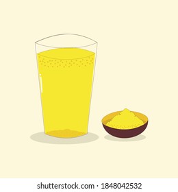 vector illustration of herbal drink and herb powder