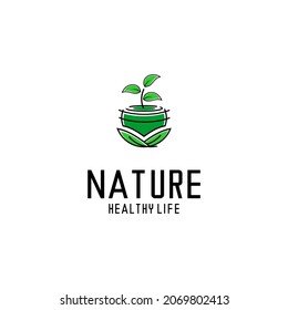 vector illustration of herbal logo, vector plant