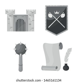 Vector illustration of heritage and ancient sign. Set of heritage and culture stock symbol for web.