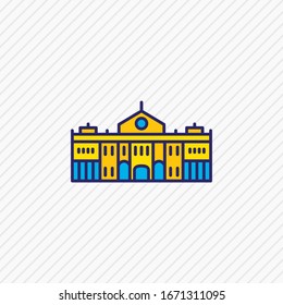 Vector illustration of hermitage icon colored line. Beautiful world landmarks element also can be used as winter palace icon element.
