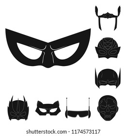 Vector illustration of hero and mask icon. Collection of hero and superhero vector icon for stock.