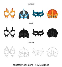 Vector illustration of hero and mask icon. Collection of hero and superhero stock symbol for web.