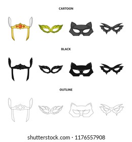 Vector illustration of hero and mask icon. Collection of hero and superhero stock symbol for web.
